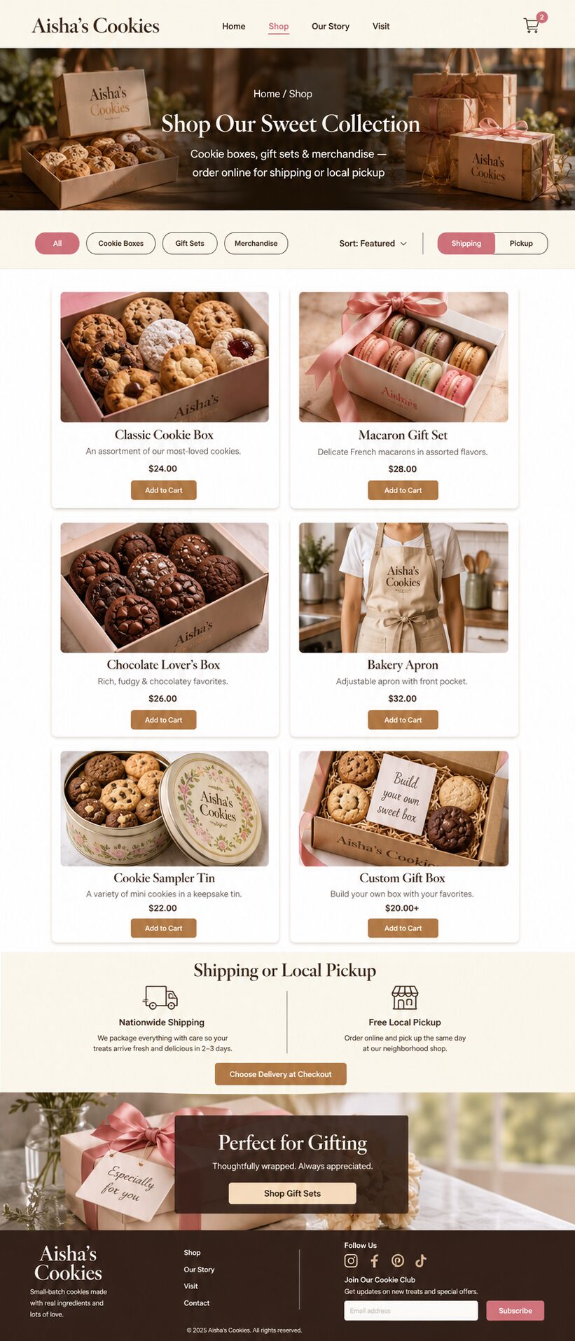 Shop design mockup